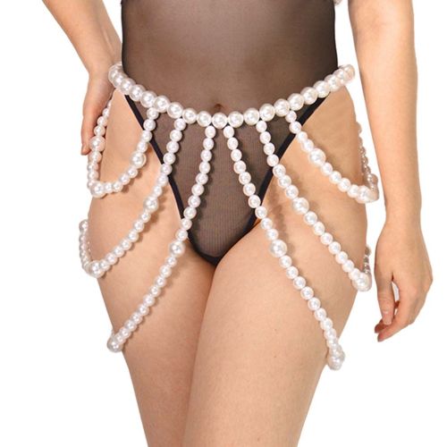 Юбка из жемчуга цвет белый Art of Sex - Jasmine размеры XS-2XL