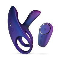 Ерекційне віброкільце на член з пультом ДУ фіолетове Hueman Infinity Ignite Vibrating Cock Ring
