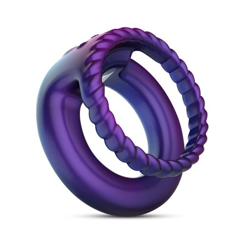Эрекционное виброкольцо на член фиолетовое Hueman Jupiter Vibrating Cock and Ball Ring