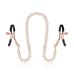 Зажимы для сосков с жемчужной цепочкой белые Rosy Gold Nipple Clamps Pearls