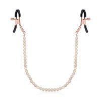 Зажимы для сосков с жемчужной цепочкой белые Rosy Gold Nipple Clamps Pearls