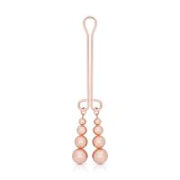 Зажим для клитора с бузинками золотистого цвета Rosy Gold Clitoris Clamp Subtle Weight