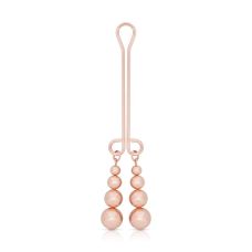 Зажим для клитора с бузинками золотистого цвета Rosy Gold Clitoris Clamp Subtle Weight