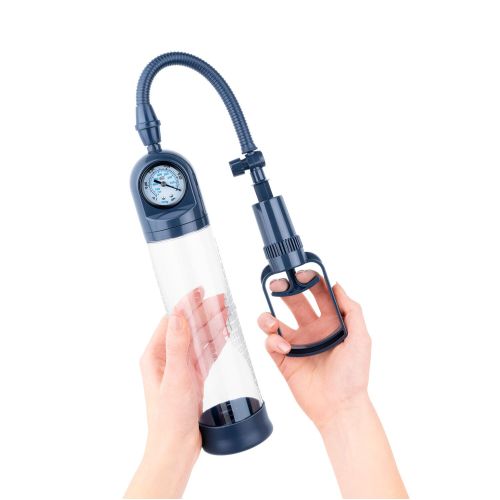 Вакуумная помпа для пениса с манометром прозрачная Boners Penispump With Pressure Gauge