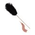Лоскіт з металевим флоггером 2в1 чорно золотистий Rosy Gold - Feather Tickler & Whip