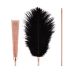 Лоскіт з металевим флоггером 2в1 чорно золотистий Rosy Gold - Feather Tickler & Whip