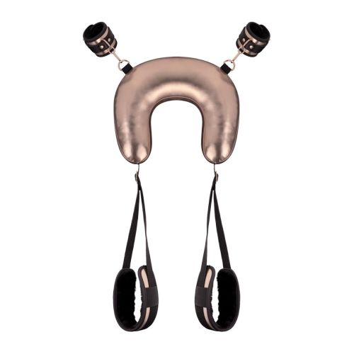 Набір для фіксації для шиї та ніг золотистий з чорним Rosy Gold Neck and Leg Sling Restraint Set