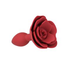 Силіконова анальна пробка з червоною трояндою Lux Active Red Rose Silicone Anal Plug
