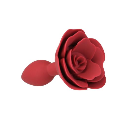 Силіконова анальна пробка з червоною трояндою Lux Active Red Rose Silicone Anal Plug