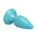 Анальная пробка на присоске рельефная бирюзовая SilexD Fantasy Melty Plug размер M 