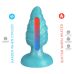 Анальная пробка на присоске рельефная бирюзовая SilexD Fantasy Melty Plug размер M 