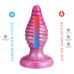 Анальная пробка на присоске ребристая розовая SilexD Fantasy Cherry Plug размер M 