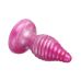 Анальная пробка на присоске ребристая розовая SilexD Fantasy Cherry Plug размер M 