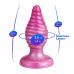 Анальная пробка на присоске ребристая розовая SilexD Fantasy Cherry Plug размер M 