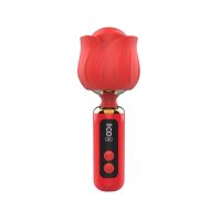 Вібромасажер голівка у вигляді червоної троянди Loviss Rose Mini Massage Wand Vibrator 9 режимів