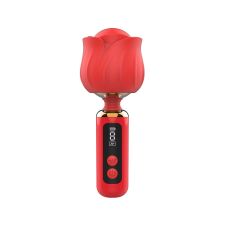 Вібромасажер голівка у вигляді червоної троянди Loviss Rose Mini Massage Wand Vibrator 9 режимів