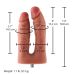 Двойной фаллоимитатор реалистичный Насадка для секс-машин телесный Hismith Double Penetrator Dildo система KlicLok