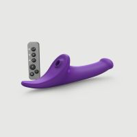 Вібронасадка для страпону з вакуумною стимуляцією фіолетова Strap-On-Me Multi Orgasm Dildo розмір S