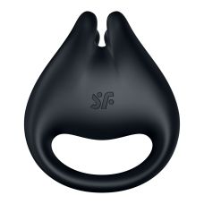 Ерекційне кільце 2в1 із стимуляцією клітора чорне Satisfyer Perfect Pair 1