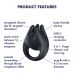 Эрекционное кольцо 2в1 со стимуляцией клитора черное Satisfyer Perfect Pair 1