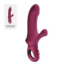 Пульсатор для точки G с отростком для клитора бордового цвета Fun Factory Bi Stronic Curve