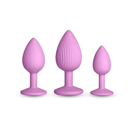 Набір анальних пробок на присоску рожевого кольору NS Novelties INYA - Triple Ace Kit - Blush