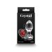 Скляна анальна пробка з червоним камінчиком у формі серця NS Novelties Crystal - Desires - Red Heart розмір Medium