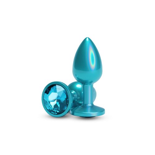 Анальна пробка з камінчиком бірюзова NS Novelties Rear Assets - Iridescent розмір Small