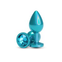 Анальная пробка с камушком бирюзовая NS Novelties Rear Assets - Iridescent размер Medium 