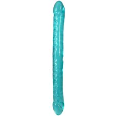 Фаллоимитатор двусторонний реалистичный бирюзовый Doc Johnson Crystal Jellies Double Dong 18 Inch
