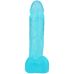 Фаллоимитатор реалистичный на присоске бирюзовый Doc Johnson Crystal Jellies 8 Inch