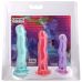 Набір фалоімітаторів на рожевий фіолетовий зелений Doc Johnson Crystal Jellies - Dong Starter Set
