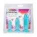 Набір анальних пробок у формі члена бірюзовий Doc Johnson Crystal Jellies - Anal Starter Kit