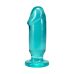 Набір анальних пробок у формі члена бірюзовий Doc Johnson Crystal Jellies - Anal Starter Kit