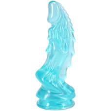 Фэнтезийный фаллоимитатор на присоске бирюзовый Doc Johnson Crystal Jellies - Invader Dong 8.5