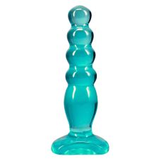 Анальные шарики бирюзовые Doc Johnson Crystal Jellies - Anal Delight - 5 Inch