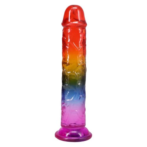 Фалоімітатор реалістичний на присосці райдужний Doc Johnson Crystal Jellies - 8.5 Inch