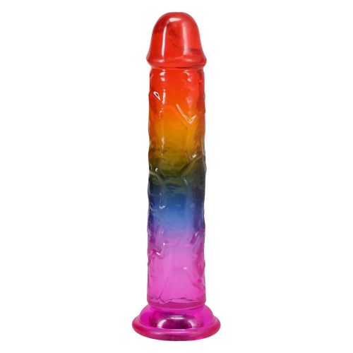 Фалоімітатор реалістичний на присосці райдужний Doc Johnson Crystal Jellies - 7.5 Inch