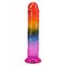 Фалоімітатор реалістичний на присосці райдужний Doc Johnson Crystal Jellies - 7.5 Inch