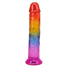 Фаллоимитатор реалистичный на присоске радужный Doc Johnson Crystal Jellies - 7 Inch