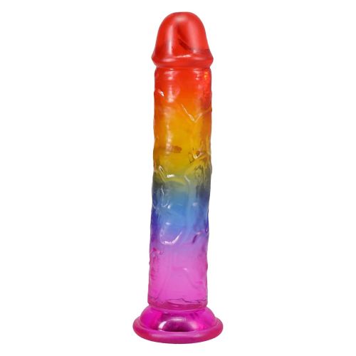 Фалоімітатор реалістичний на присосці райдужний Doc Johnson Crystal Jellies - 7 Inch