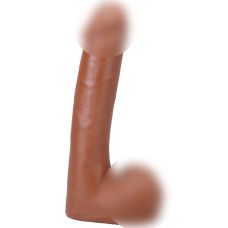 Фалоімітатор реалістичний на знімній присосці бежевий Doc Johnson The Realistic Cock ULTRASKYN - 9 Inch with Balls Caramel
