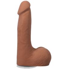 Фаллоимитатор реалистичный на съемной присоске бежевый Doc Johnson The Realistic Cock ULTRASKYN - 7 Inch with Balls Caramel