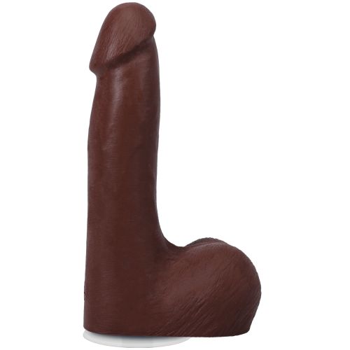 Фаллоимитатор реалистичный на съемной присоске коричневый Doc Johnson The Realistic Cock ULTRASKYN - 7 Inch with Balls Chocolate
