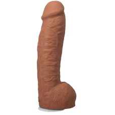 Фаллоимитатор огромный на съемной присоске бежевый Doc Johnson The Realistic Cock ULTRASKYN 12 Inch Caramel