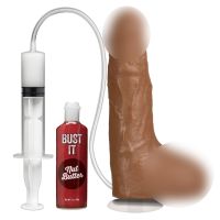 Кончающий фаллоимитатор реалистичный на присоске бежевый Doc Johnson The Realistic Cock ULTRASKYN - Squirting 9,5