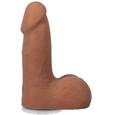 Фаллоимитатор реалистичный на съемной присоске бежевый Doc Johnson The Realistic Cock ULTRASKYN - 5 Inch with Balls Caramel