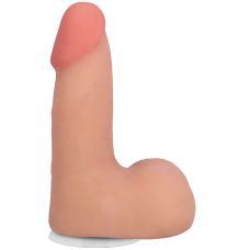 Фаллоимитатор реалистичный на съемной присоске телесный Doc Johnson The Realistic Cock ULTRASKYN - 5 Inch with Balls Vanilla