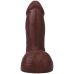 Фалоімітатор реалістичний на знімній присосці коричневий Doc Johnson The Realistic Cock ULTRASKYN - 5 Inch with Balls Chocolate