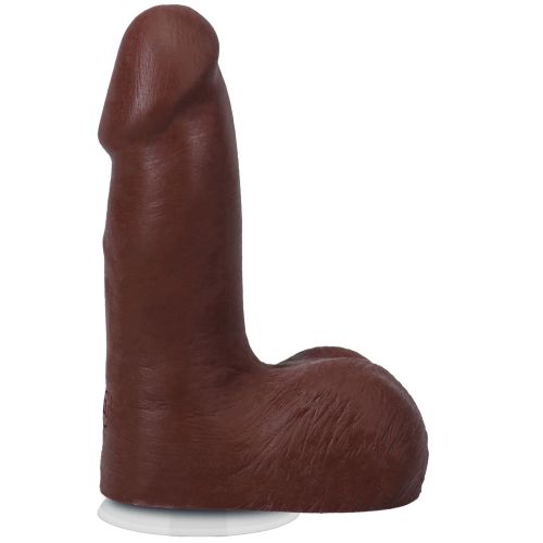 Фалоімітатор реалістичний на знімній присосці коричневий Doc Johnson The Realistic Cock ULTRASKYN - 5 Inch with Balls Chocolate